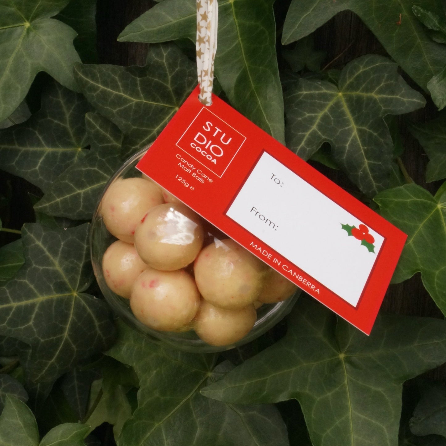 Candy Cane Malt Balls Bauble